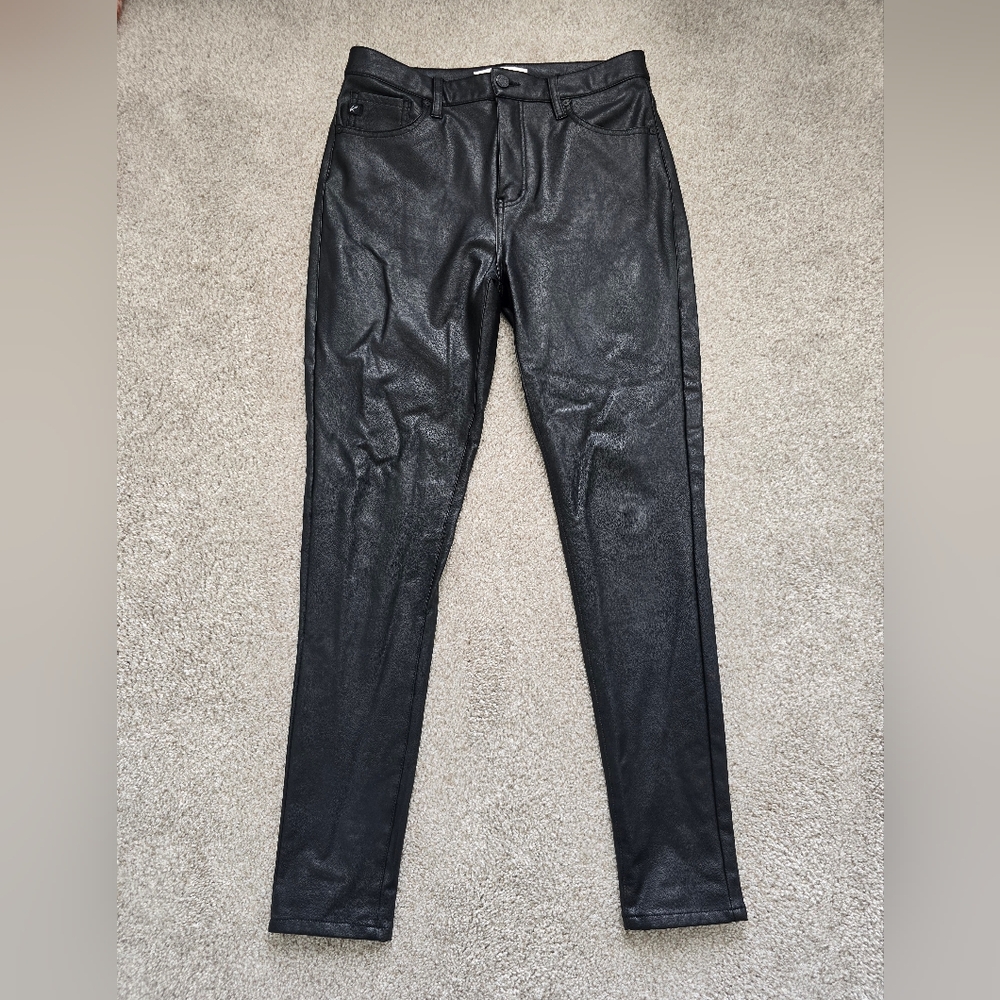 Kan Kan Black Faux Leather Pants Sz 11/29 Worn 1x